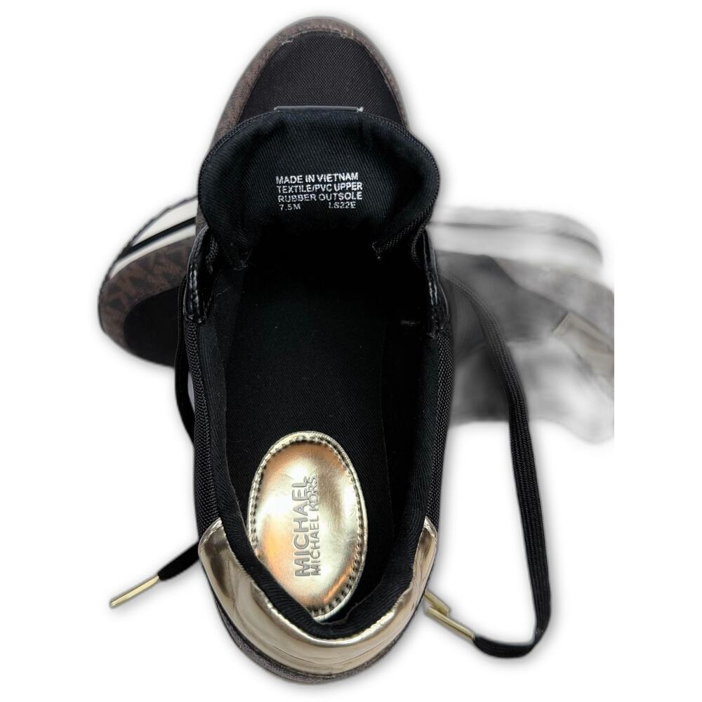 Michael Kors Monique Knit Trainer Running Sneakers Black/Brown Women's Size 7.5M - Picture 2 of 8